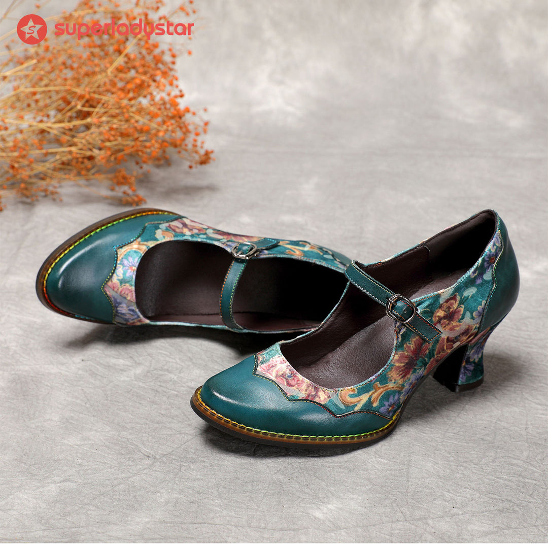 Retro Handmade Floral Elegant Pumps