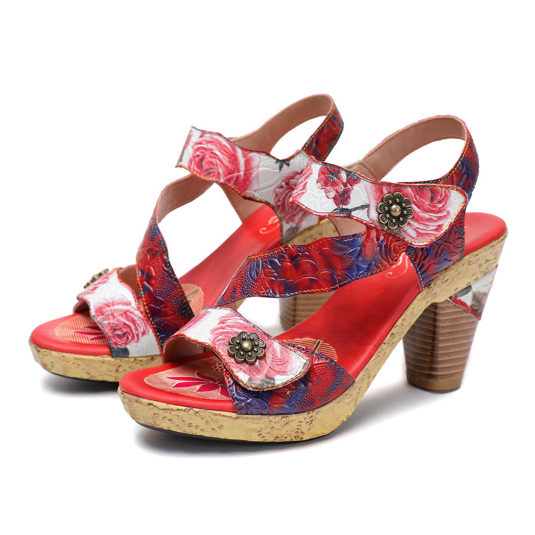 Vintage Handmade Rose Cute Sandals