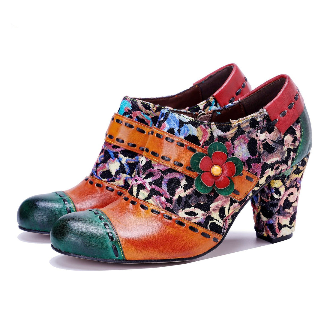 Vintage Handcrafted Colorful Graffiti Pumps