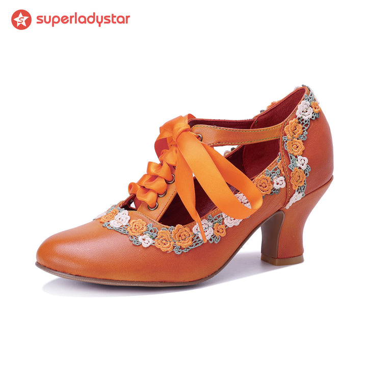 Bombas vintage floral de Spring Daisy