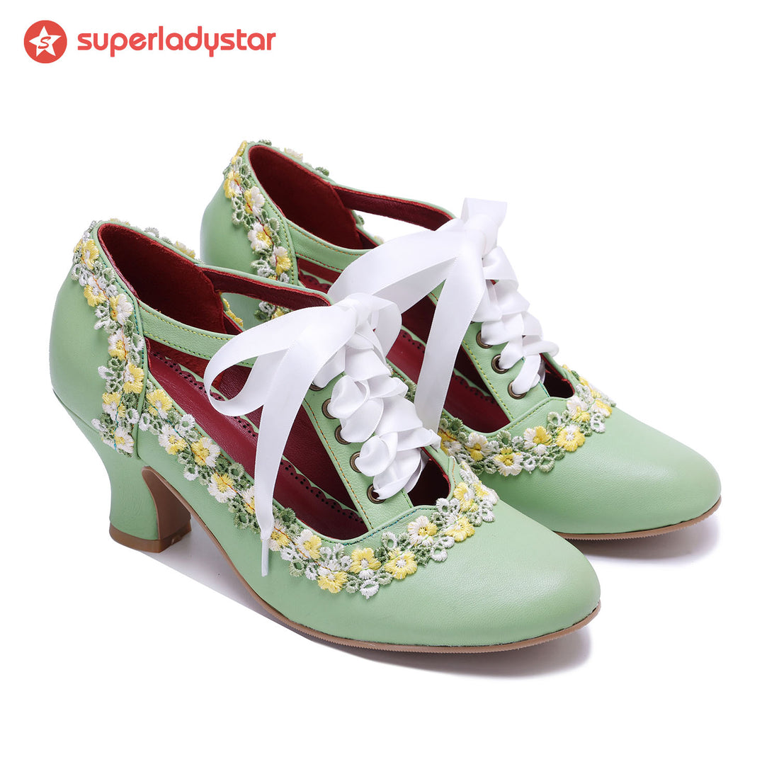 Bombas vintage floral de Spring Daisy