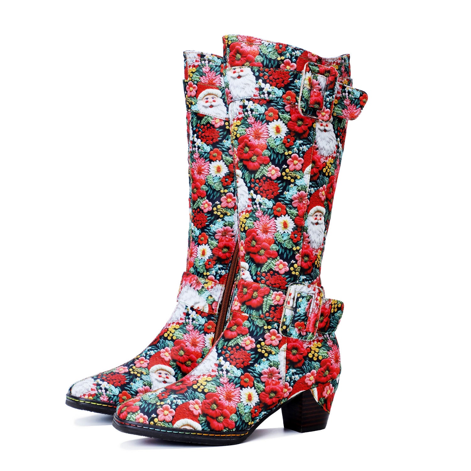 Botas de couro encantadas artesanais de natal