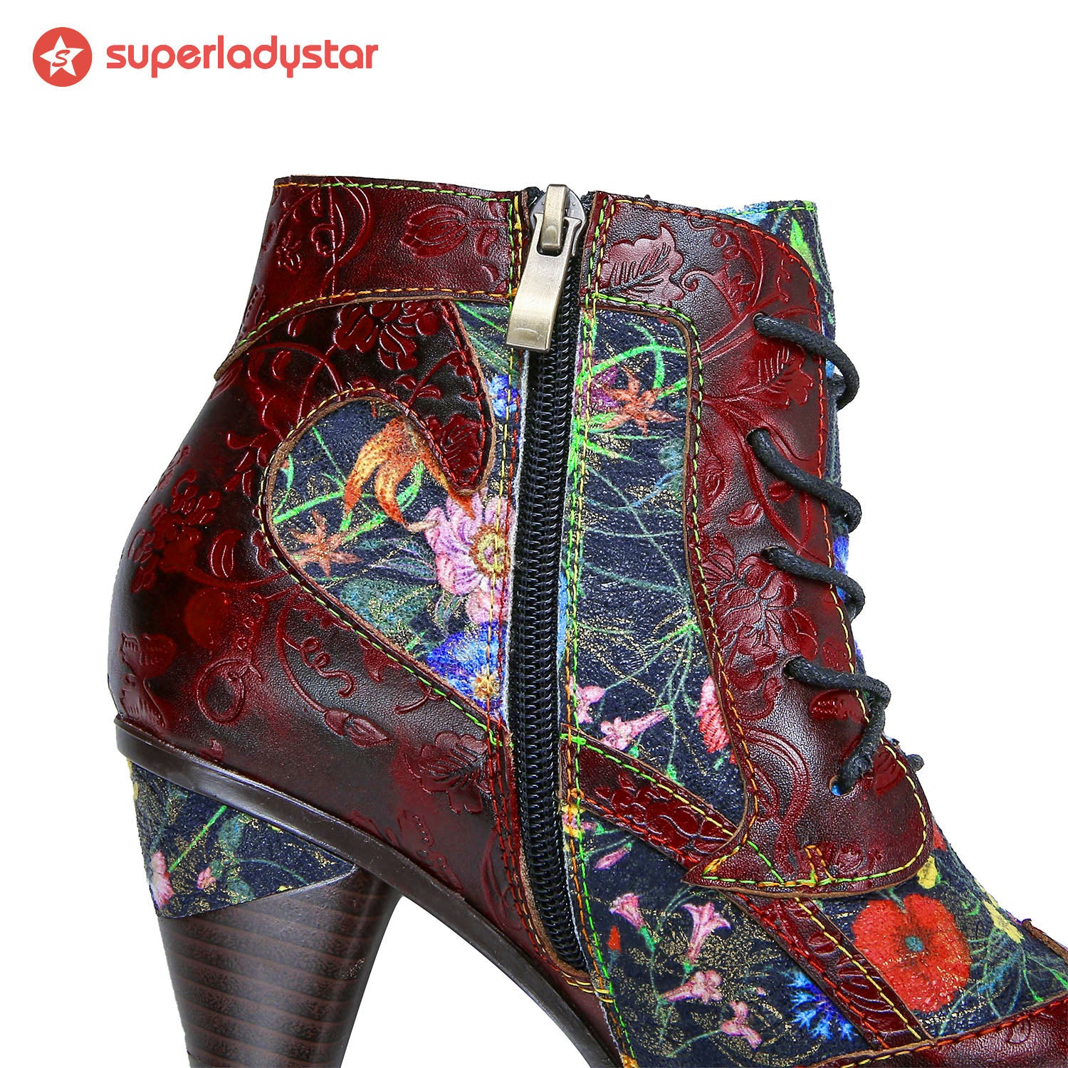 Retro Handmade Leather Patchwork Ankle Boots