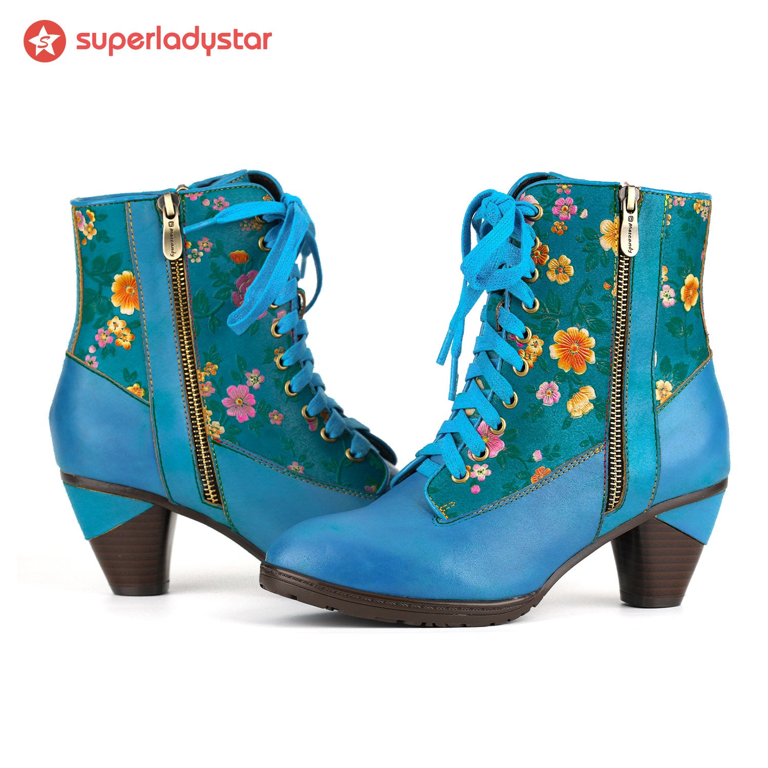 Floral Embroidered Vibrant Ankle Boots