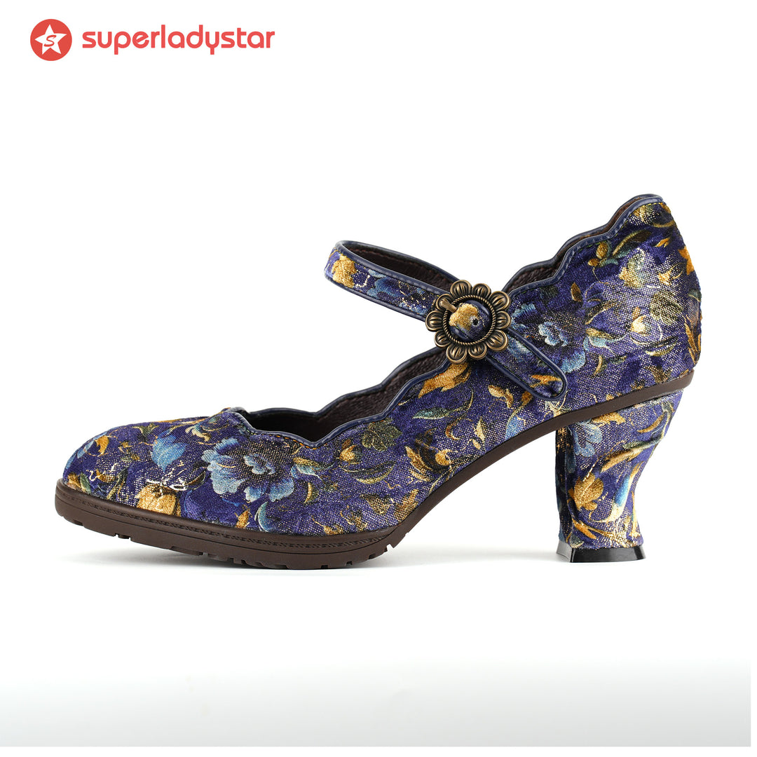 Retro Handmade Embroidered Pumps