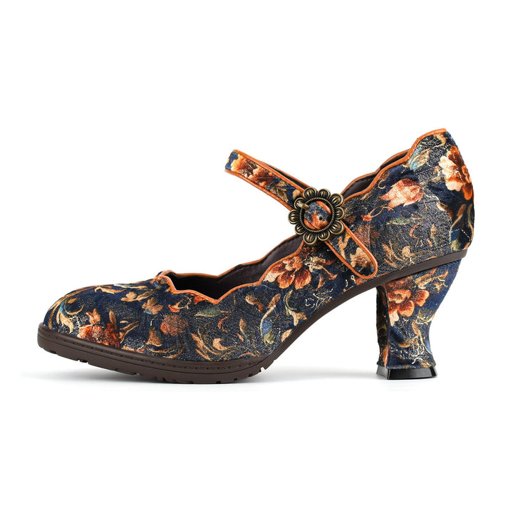 Retro Handmade Embroidered Pumps