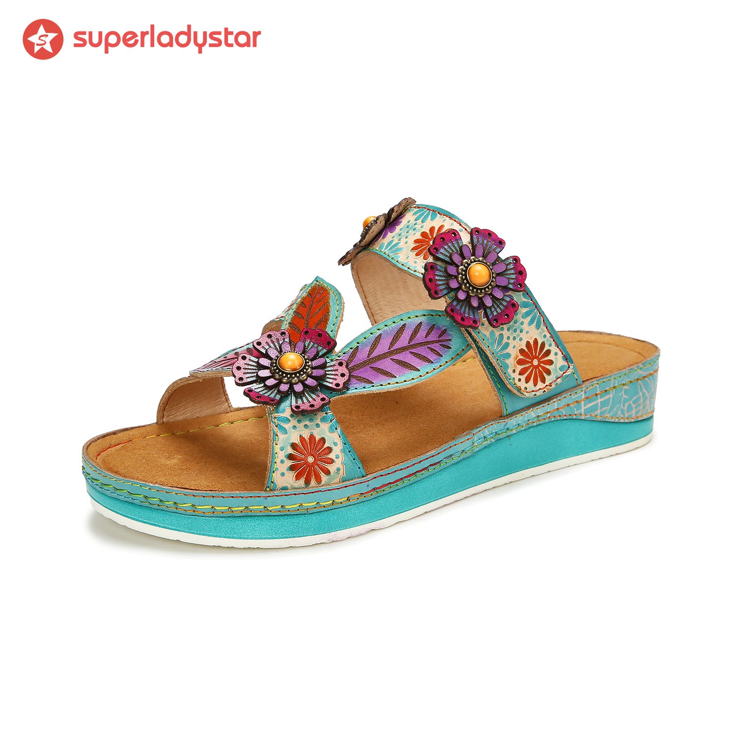 Printed Leather Handmade Sandals