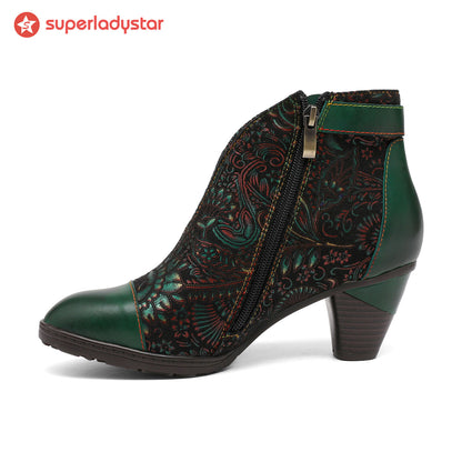 Hand-painted Soft Comfy Ankle Boots