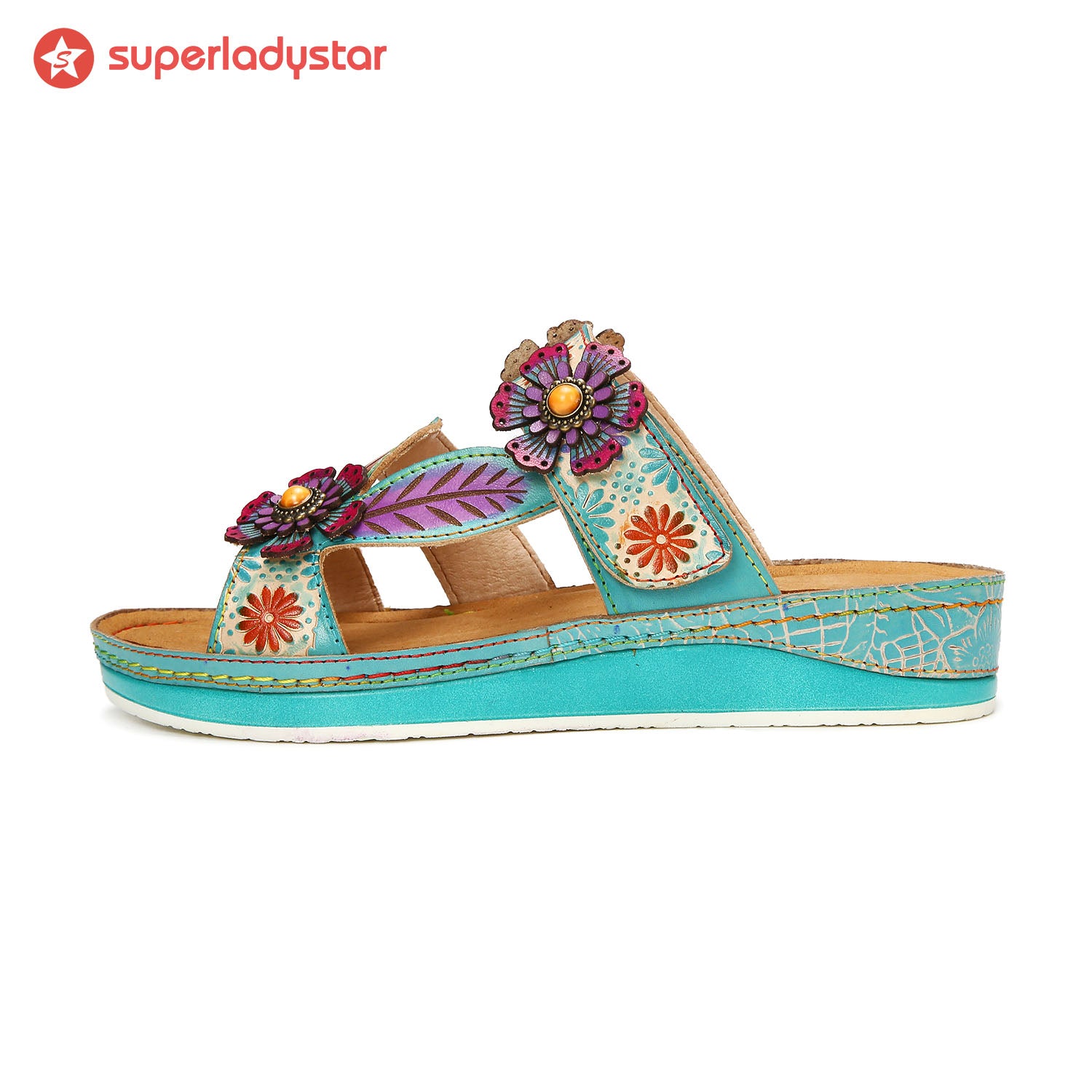 Printed Leather Handmade Sandals