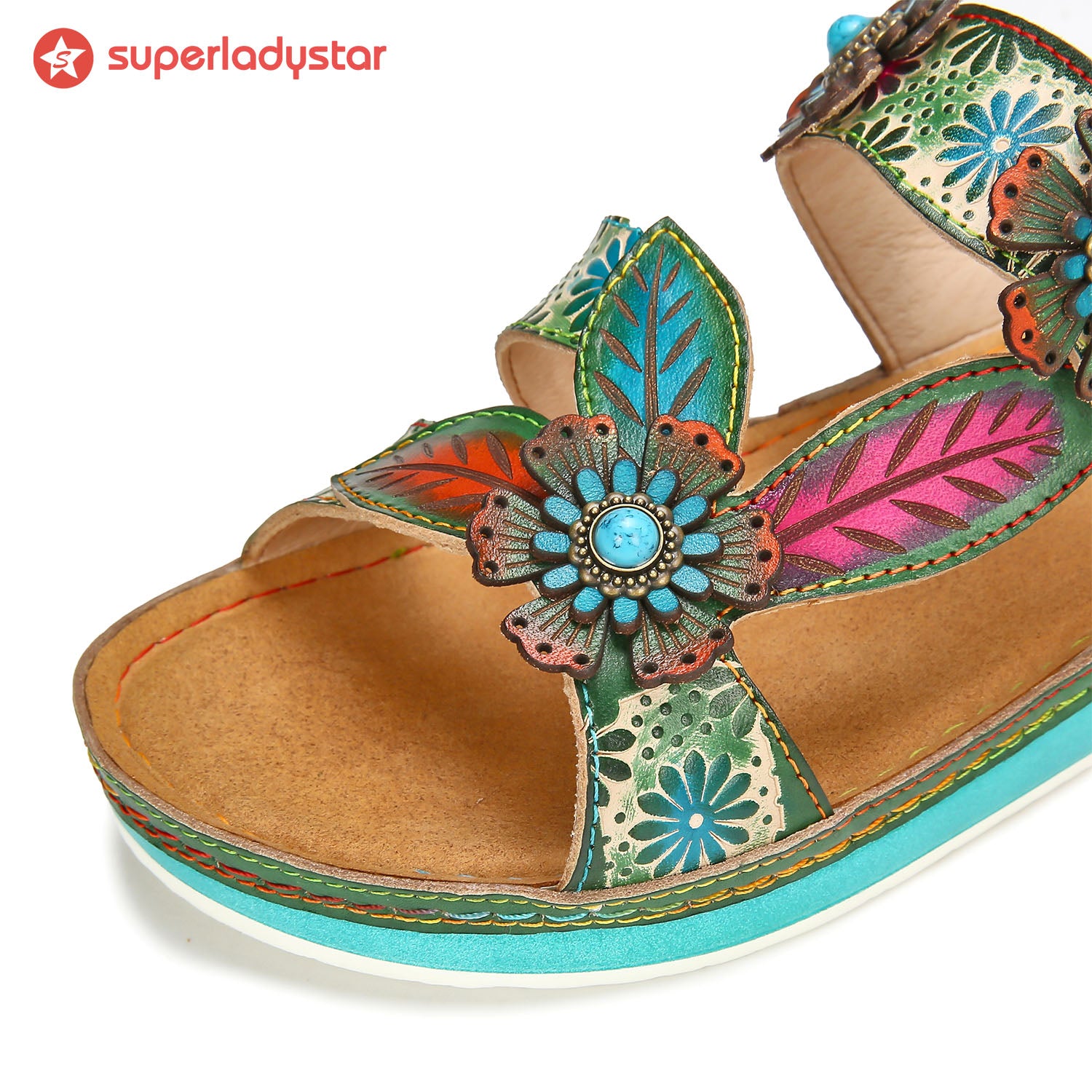 Printed Leather Handmade Sandals