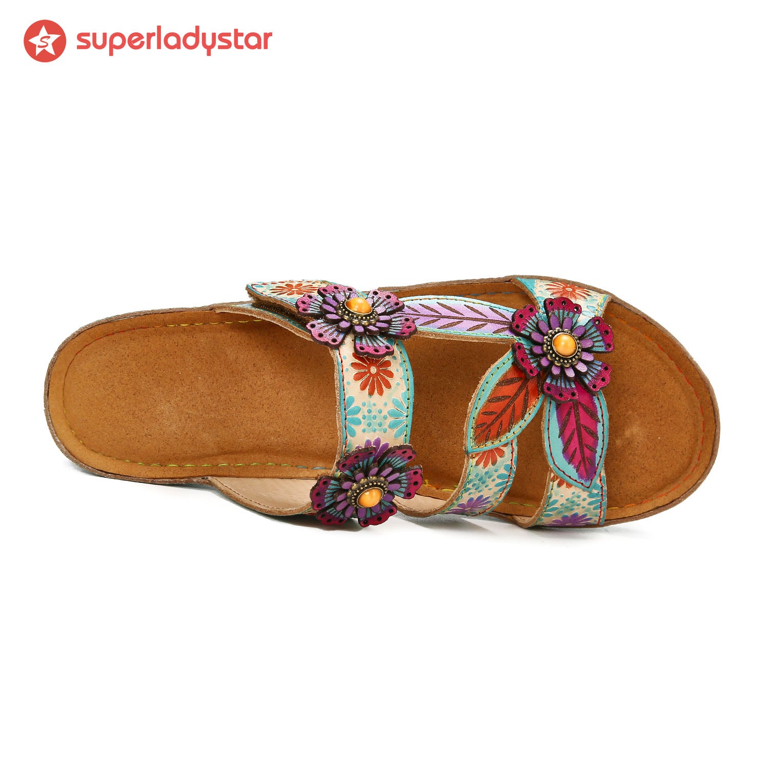 Printed Leather Handmade Sandals