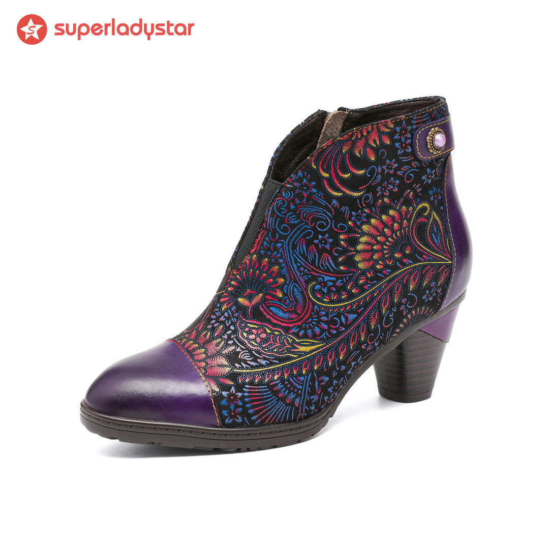 Hand-painted Soft Comfy Ankle Boots