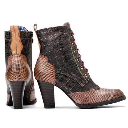 Plaidmuster handgefertigte hochheelische Stiefel