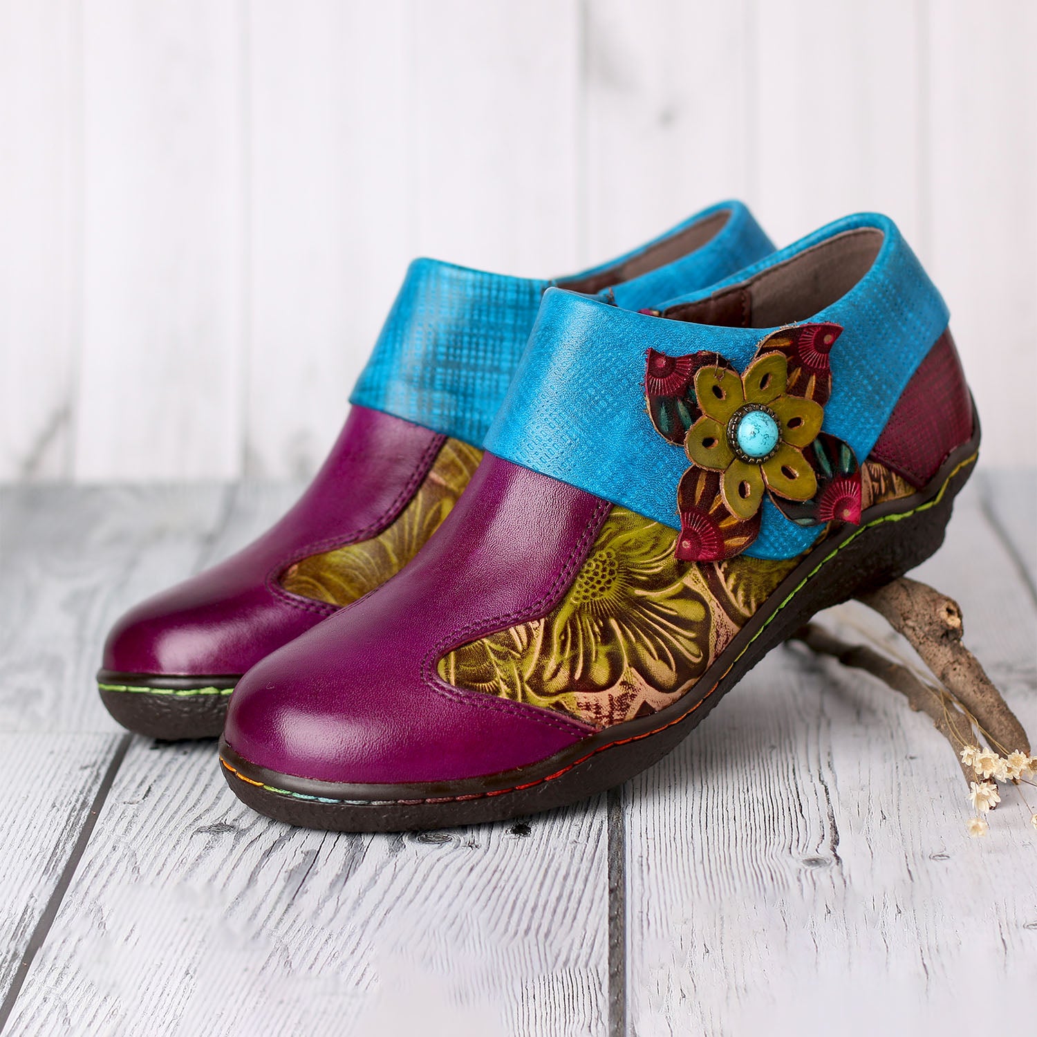 Hand-painted Genuine Leather Comfy Shoes