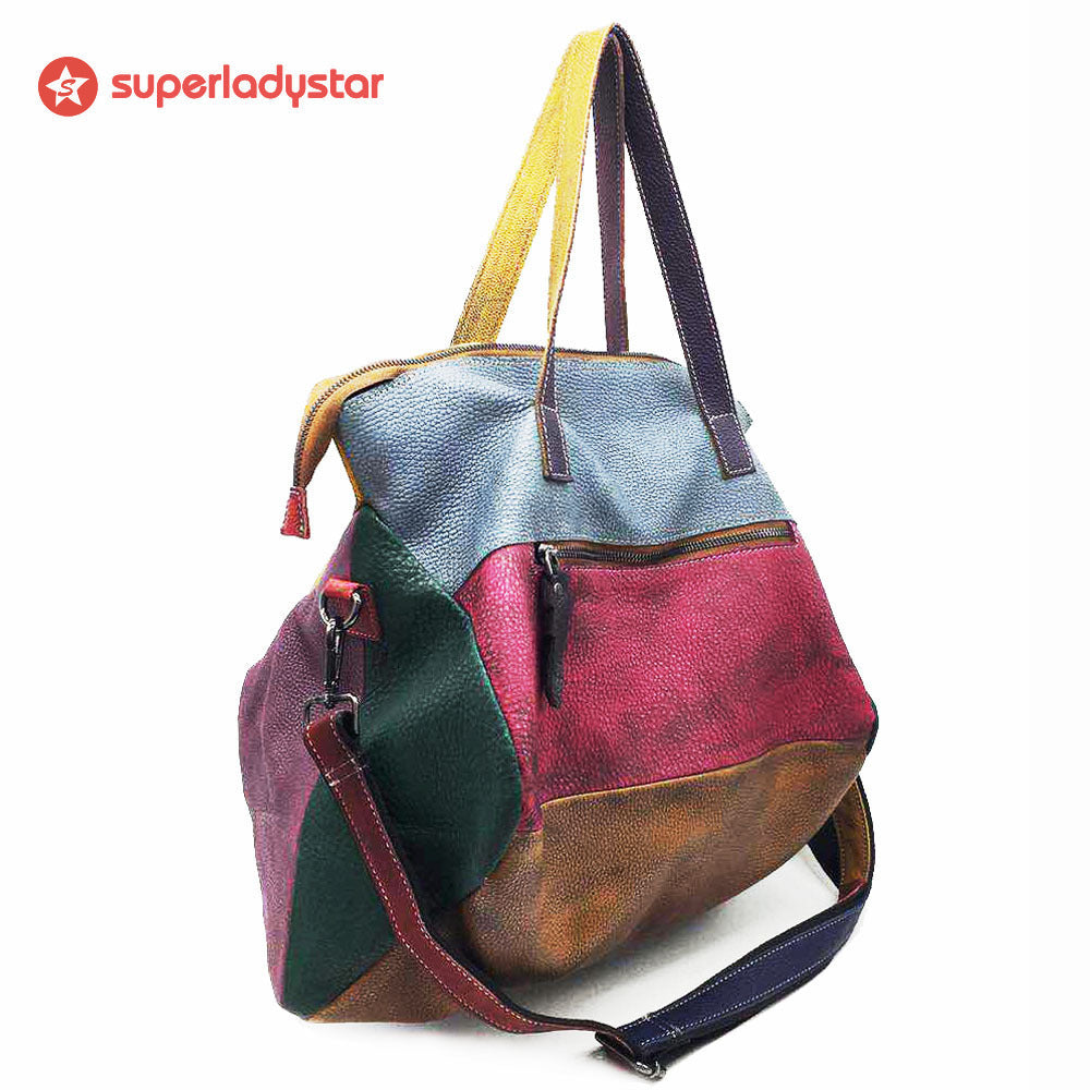 Retro Leather Rubbed Cowhide Handbag