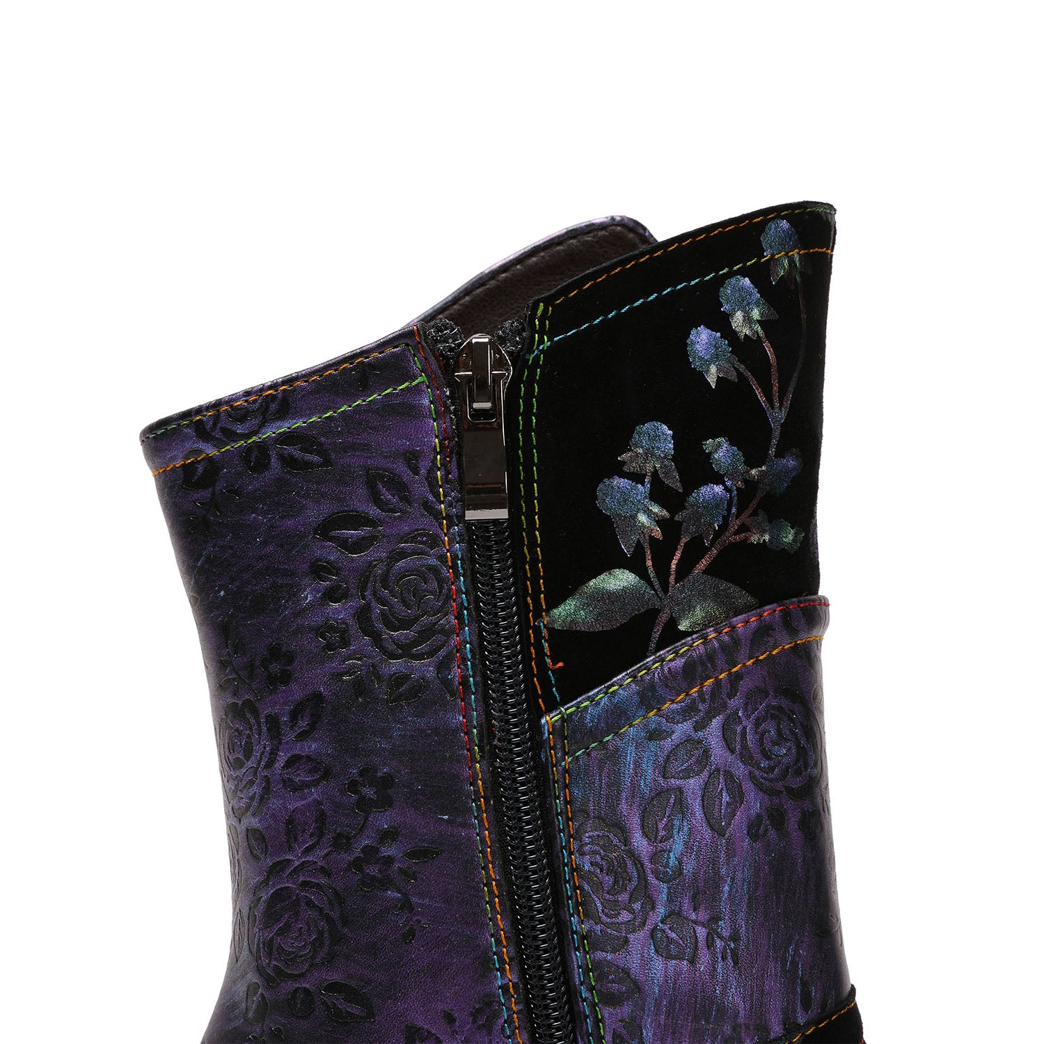 Hand Painted Leather High Heel Boots