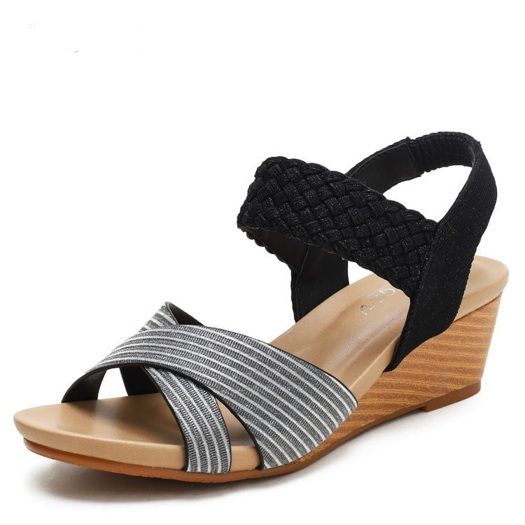 Wedge Heel Comfortable Fashion Woven Sandals