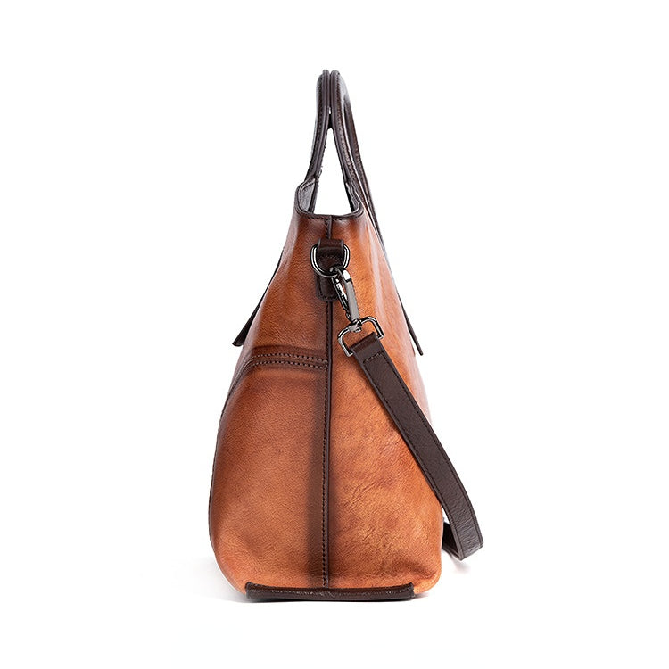 Vintage-Inspired Genuine Leather Crossbody Bag