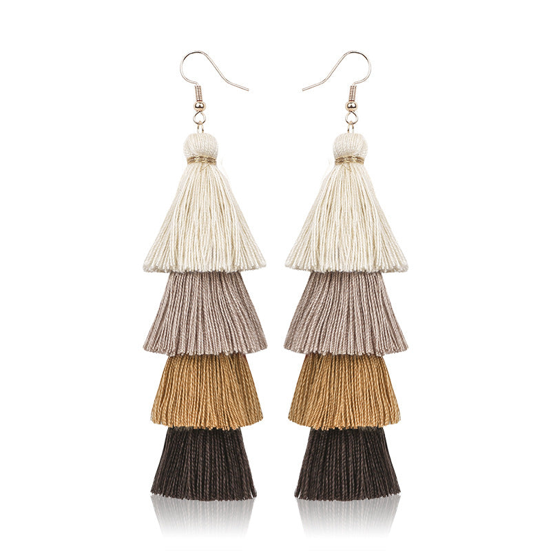 Retro Handmade Long Tassel Earrings