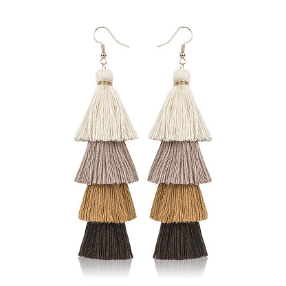 Retro Handmade Long Tassel Earrings