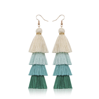 Retro Handmade Long Tassel Earrings