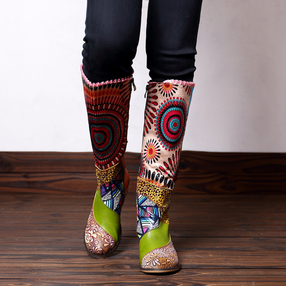 Casual Retro Leather Boots Knee High Boots