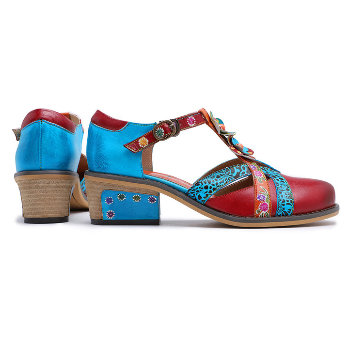Hand Painted Genuine Leather Handmade Pattern Sandals