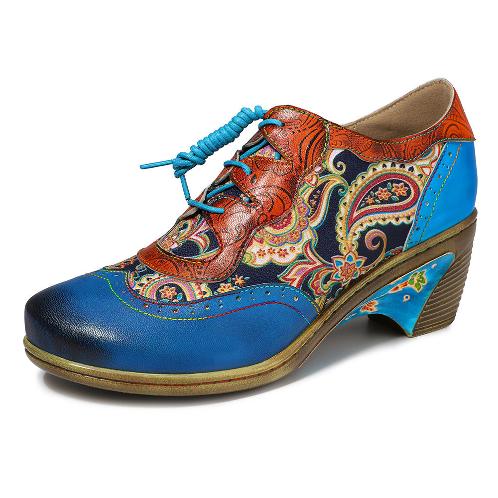 Bohemian Blume bemalte Brogue Schuhe