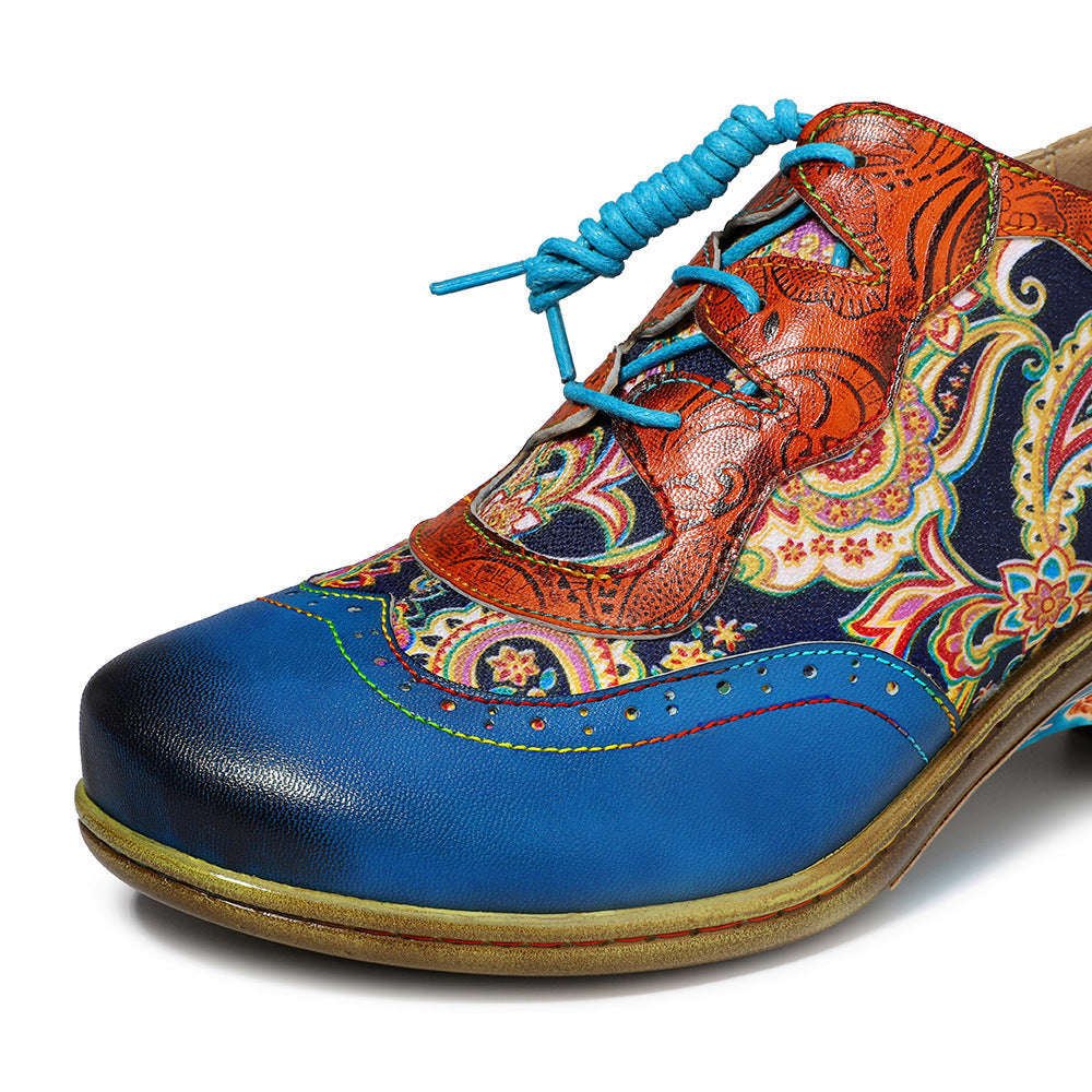 Bohemian Blume bemalte Brogue Schuhe