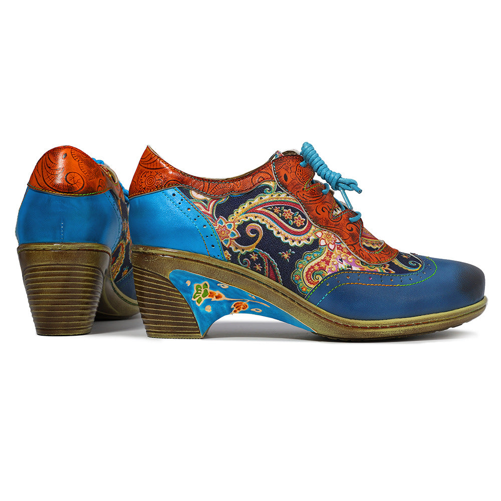 Bohemian Blume bemalte Brogue Schuhe