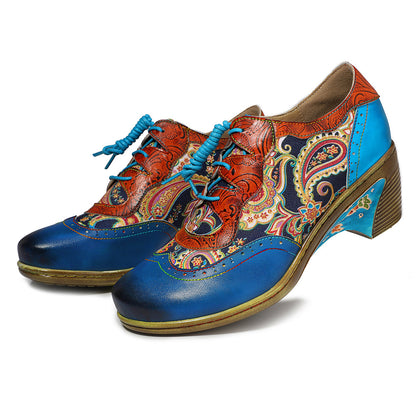 Bohemian Blume bemalte Brogue Schuhe