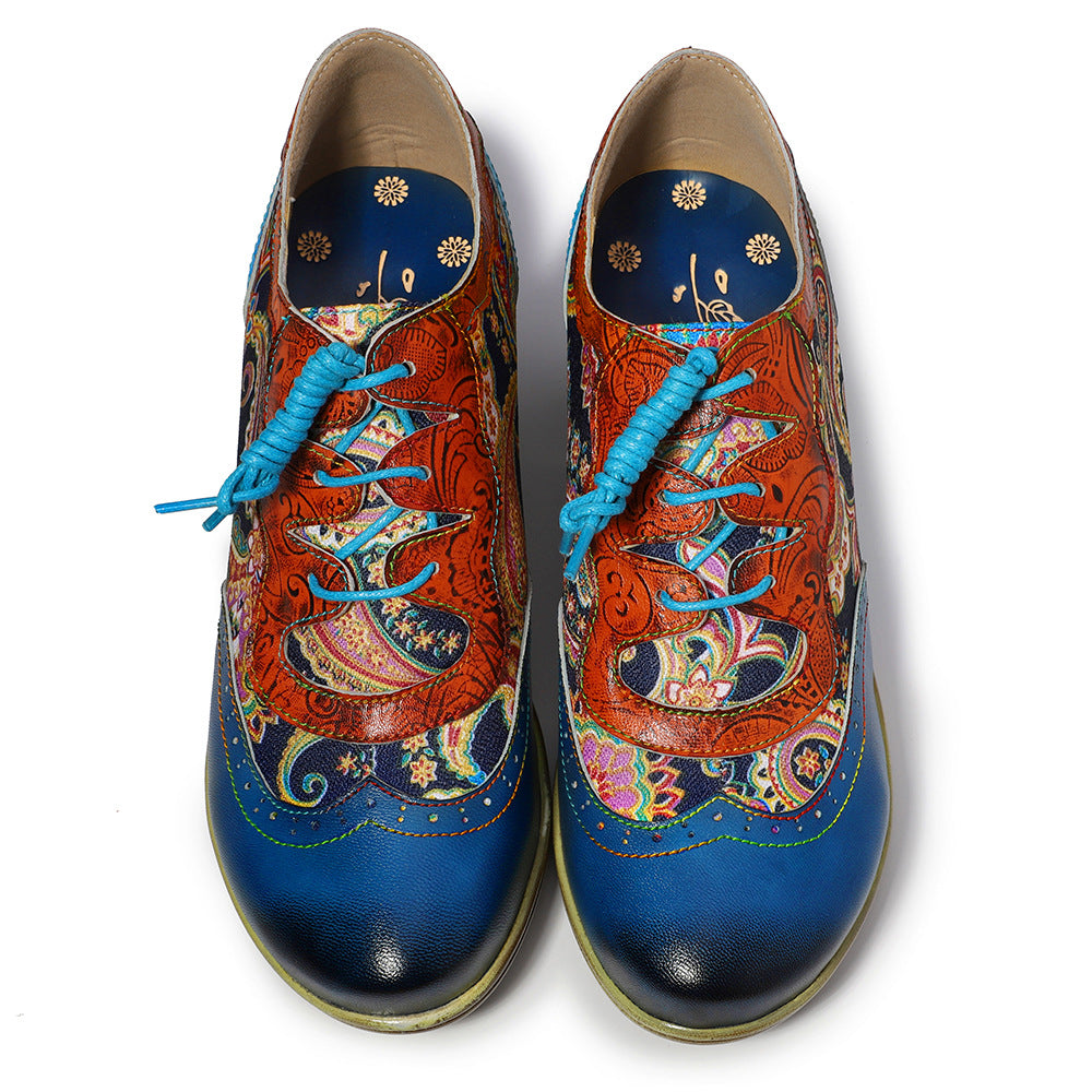 Bohemian Blume bemalte Brogue Schuhe