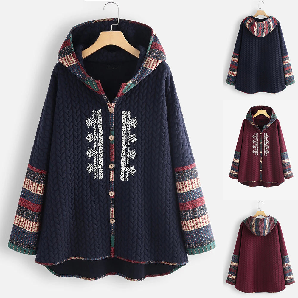 Casual Fashion Retro Print Stitching Jacket