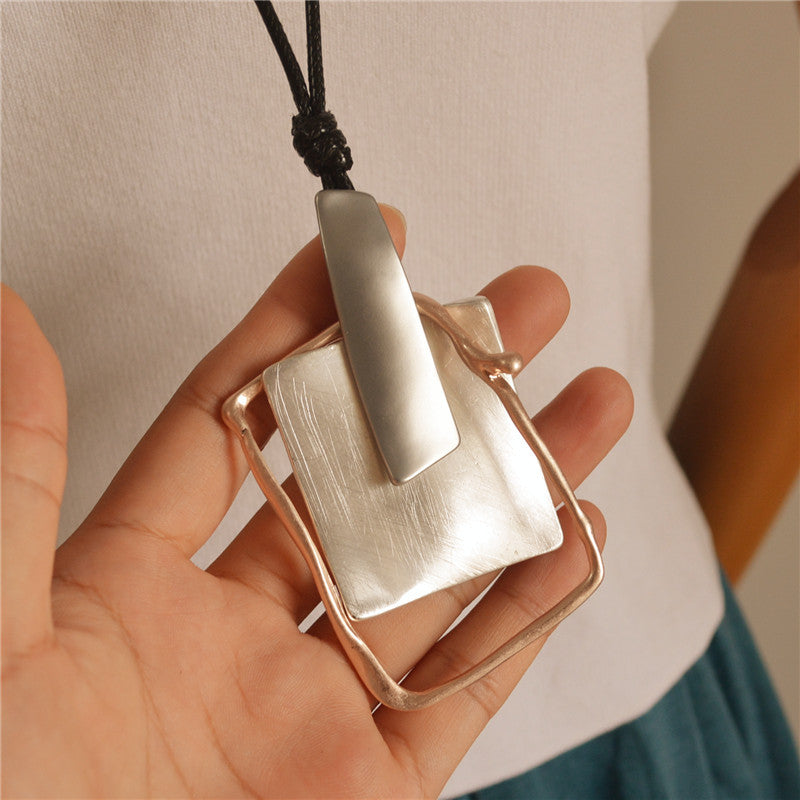 Simple Casual Geometric Pendant Long Necklace