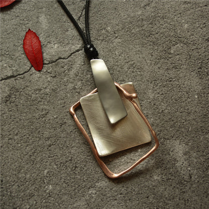 Simple Casual Geometric Pendant Long Necklace