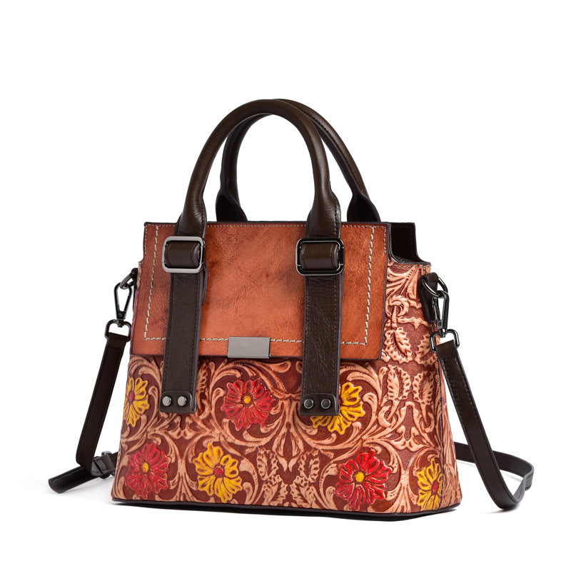 Nobel retro florale handstichierte Crossbody