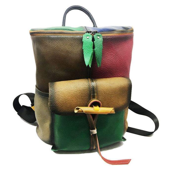 Retro Leather Rubbed Cowhide Bucket Bag