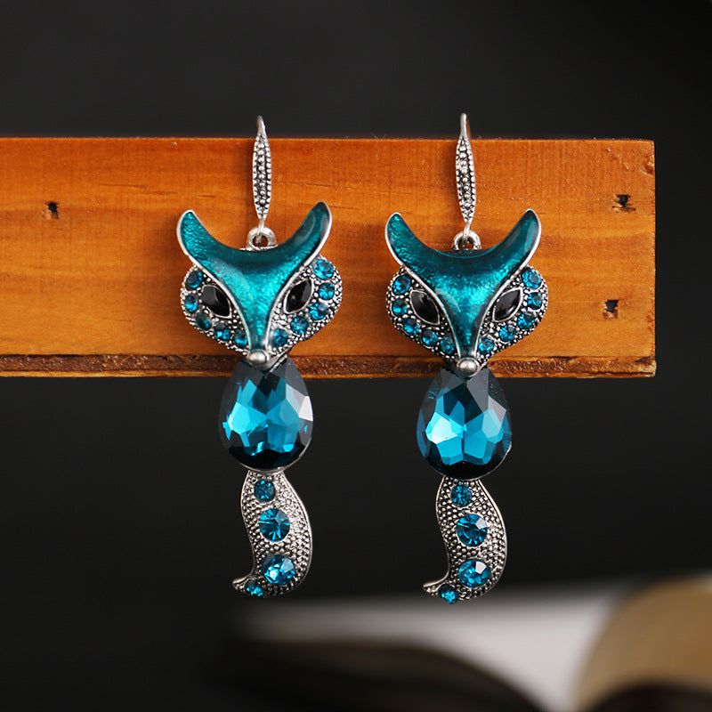 Retro Exaggerated Long Fox Earrings