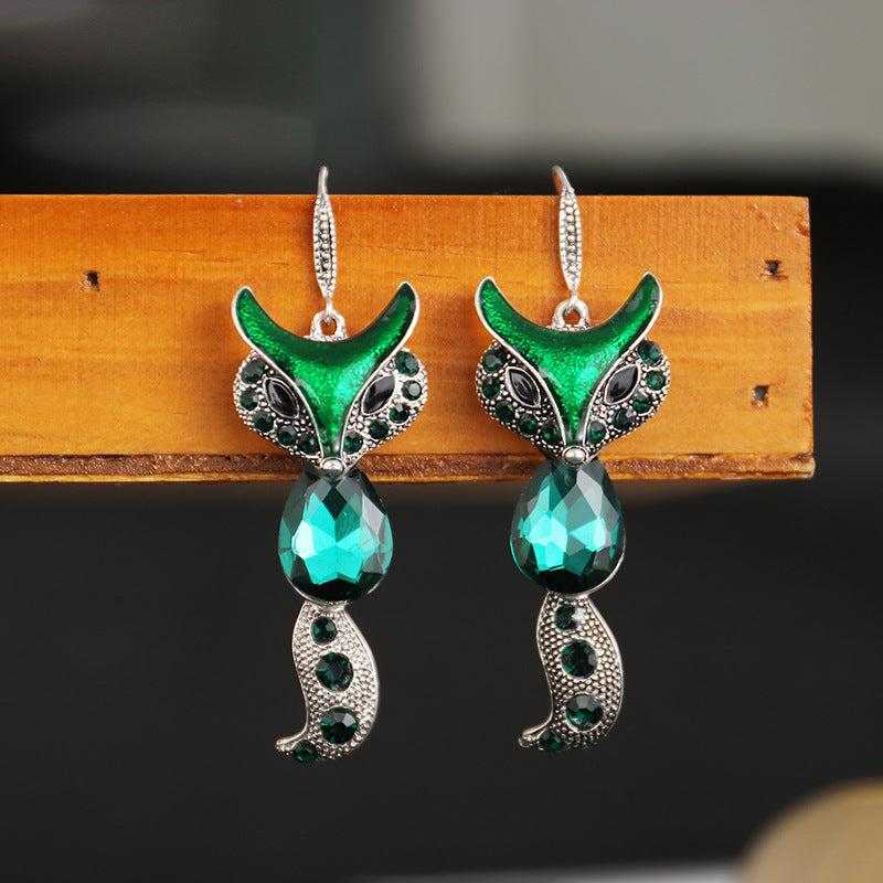 Retro Exaggerated Long Fox Earrings