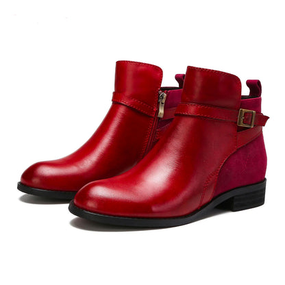 Bottes plates en cuir confortables