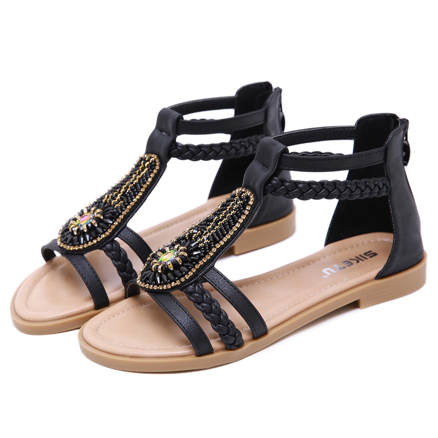 Bohemian Rhinestone Beach Sandals