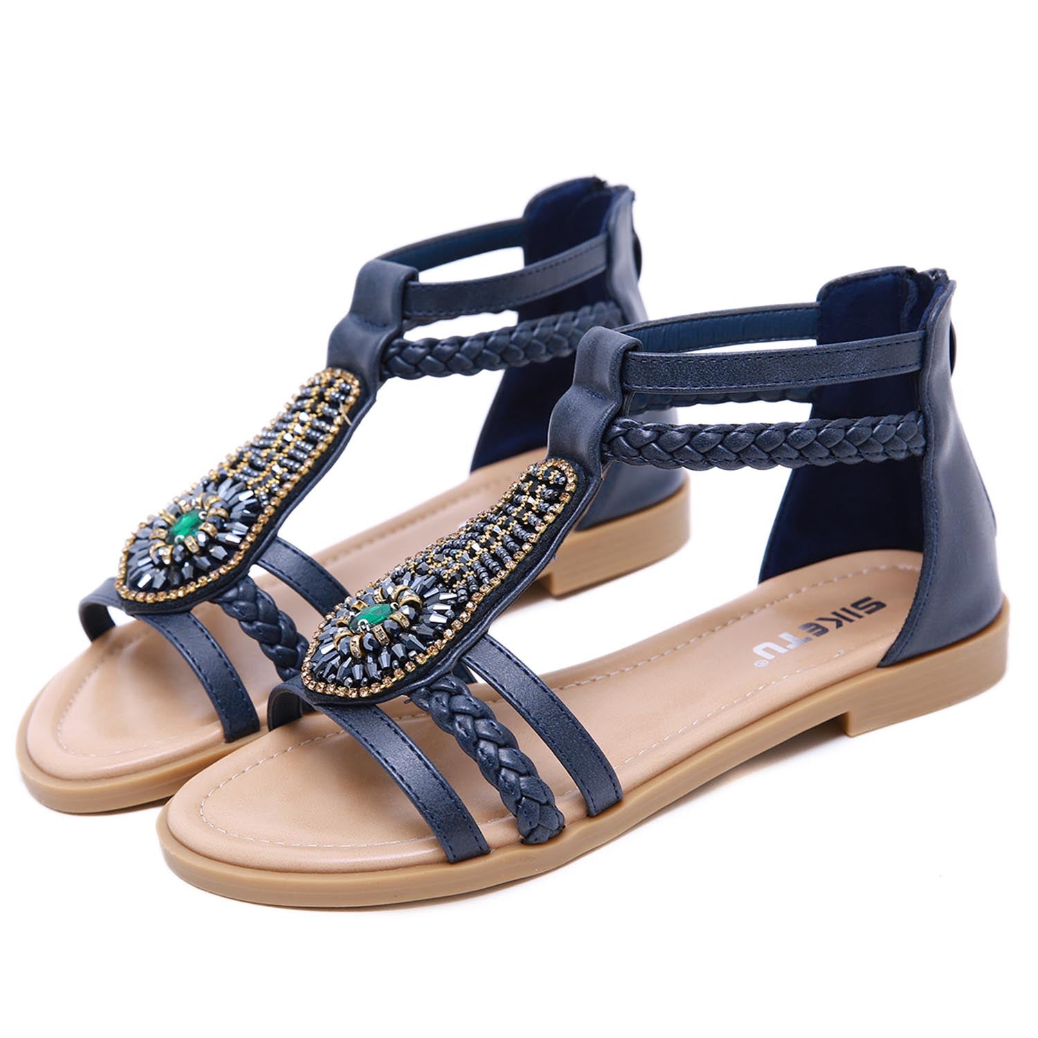 Bohemian Strass Strandsandalen