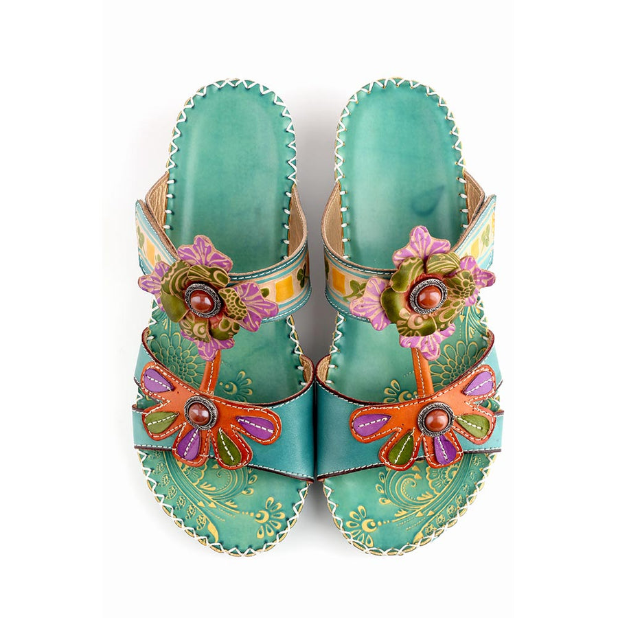 Bohemia Floral Beaded Genuine Leather Sandals – superladystar