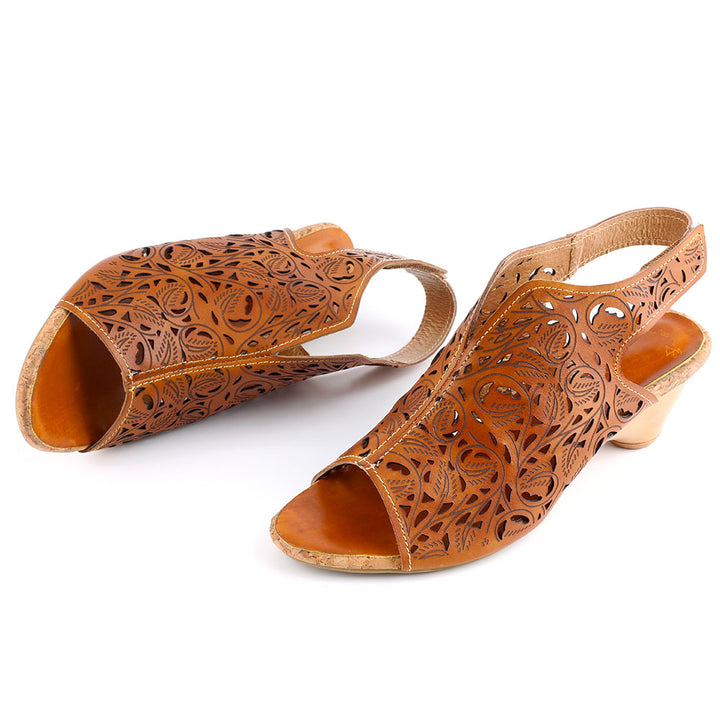 Retro Handmade Velcro Leather Sandals