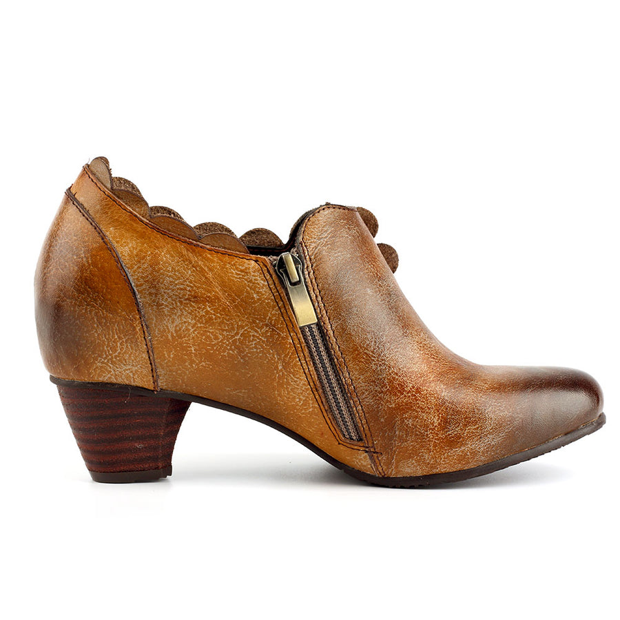Women Vintage Genuine Leather Low Heel Shoes