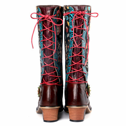 Casual Retro Leather Boots High Tube Boots