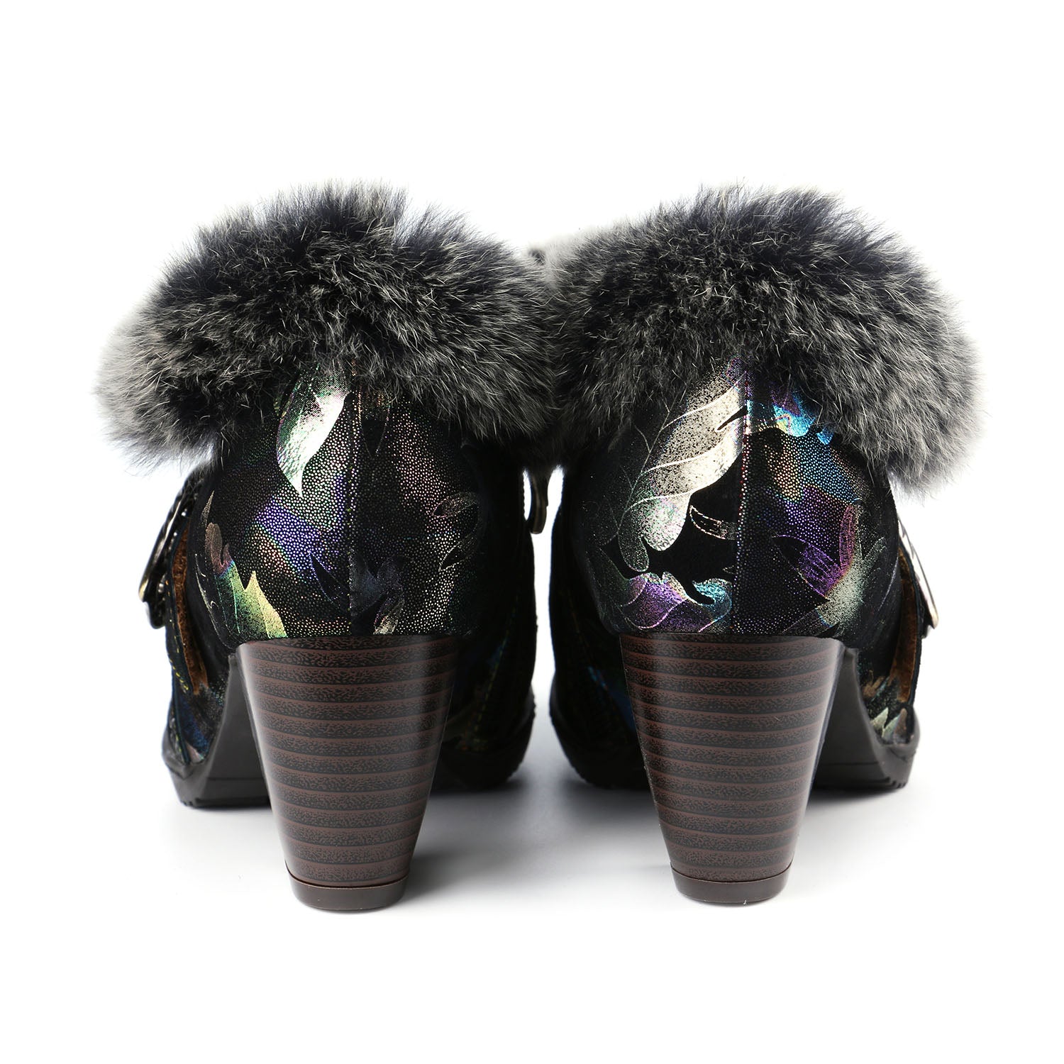 Gorgeous Comfortable Fur Collar Warm Pumps