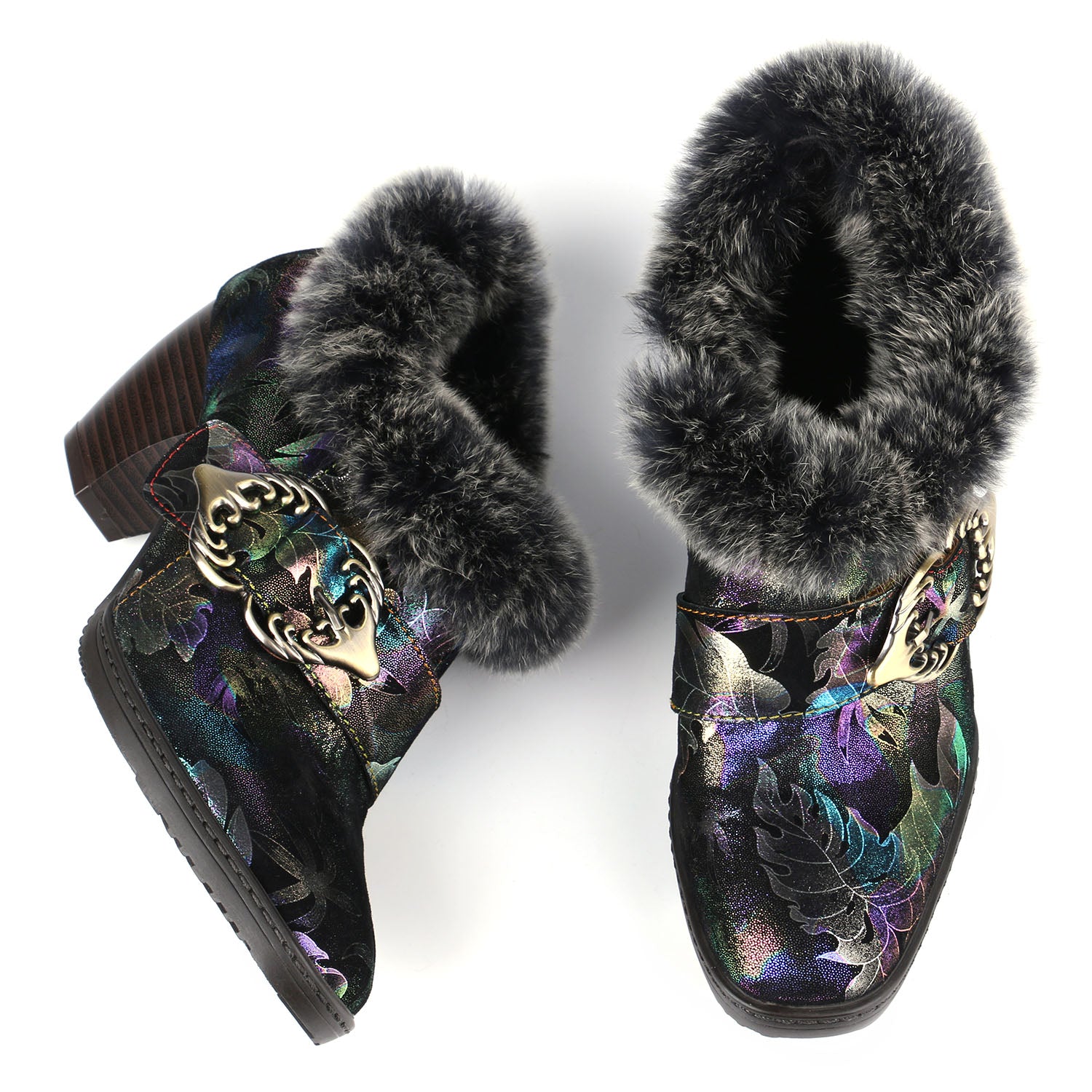 Gorgeous Comfortable Fur Collar Warm Pumps