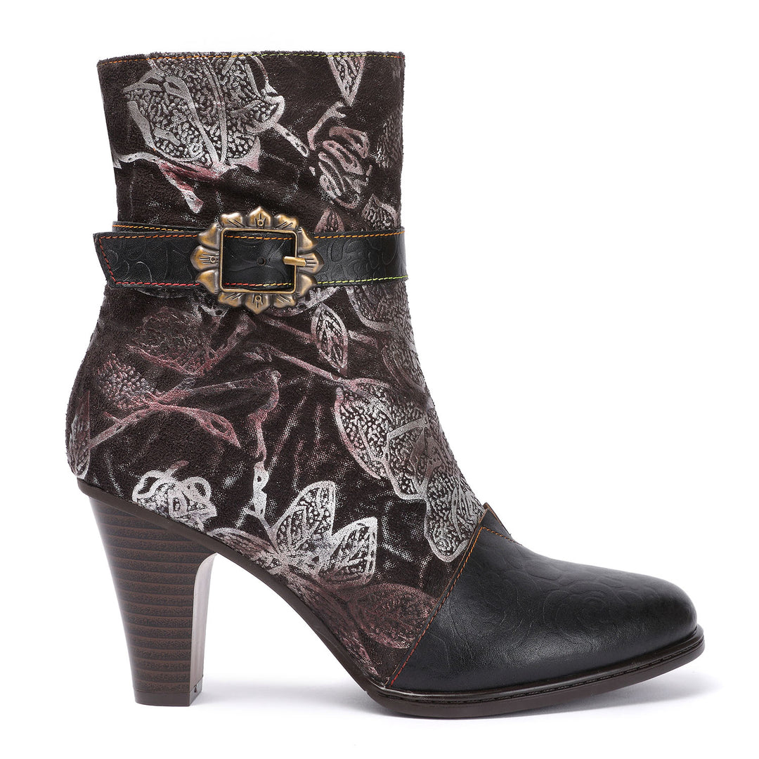 Leather Hand-stitched High Heel Boots