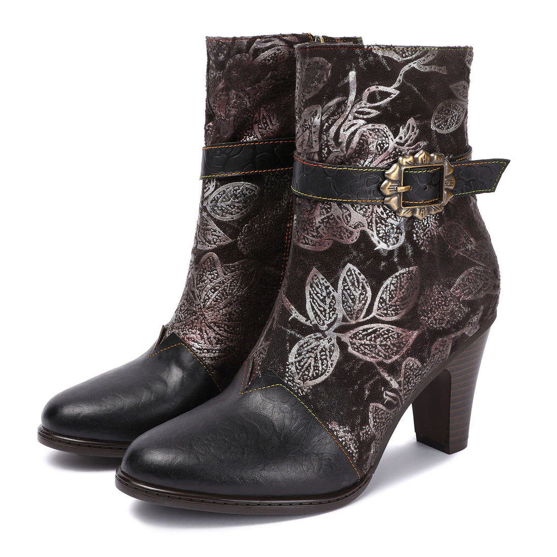 Leather Hand-stitched High Heel Boots